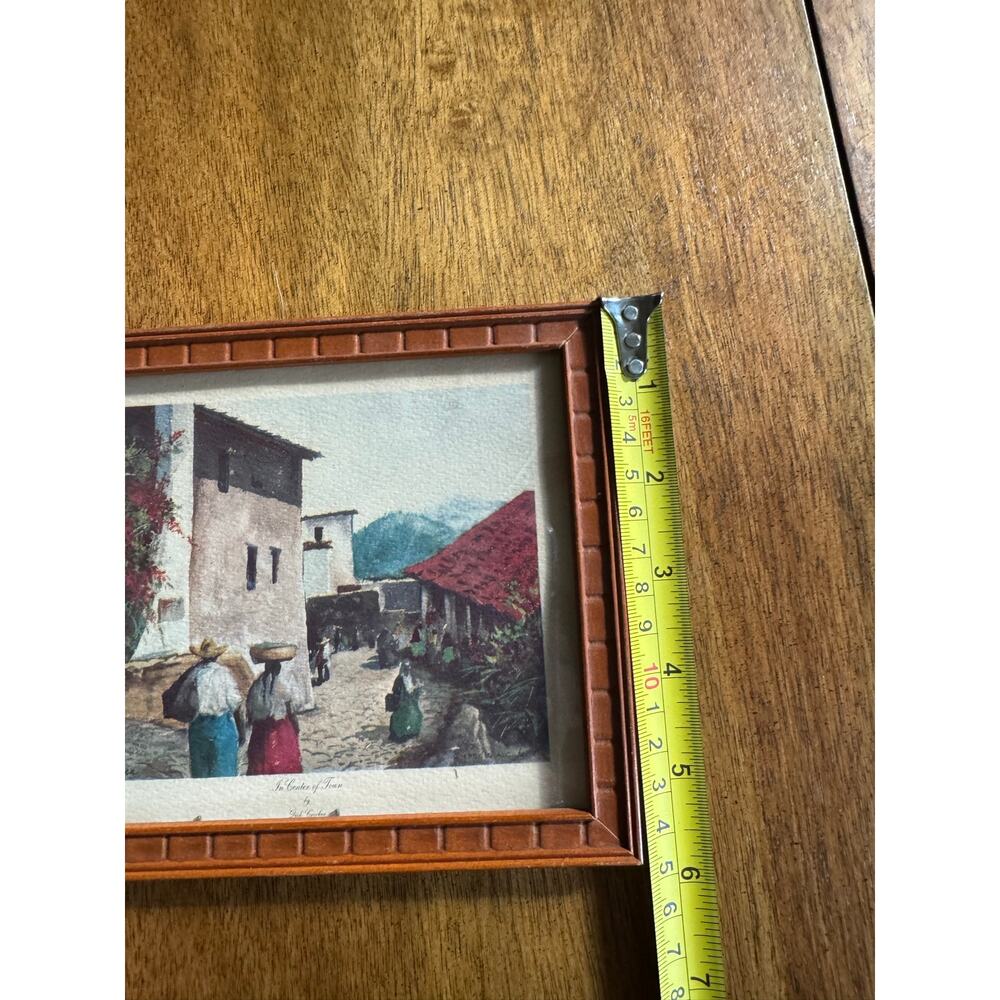 Vintage Framed Art Prints Set of 2 Dick Crocker 1956 Village Scenes 6x7 - Picture 5 of 13